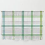 Retro Tonal Green Spring Check Pattern Wall Hanging Gallery Image 1