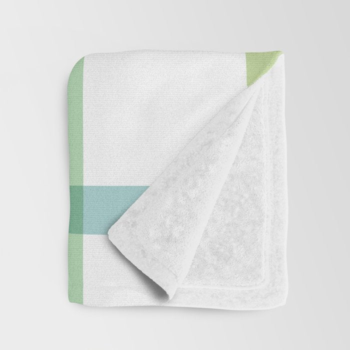 Retro Tonal Green Spring Check Pattern Throw Blanket Gallery Image 3