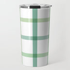 Retro Tonal Green Spring Check Pattern Travel Mug Gallery Image 1