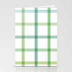 Retro Tonal Green Spring Check Pattern Stationery Card Gallery Image 2