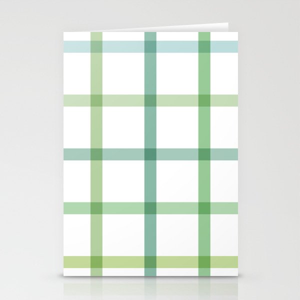Retro Tonal Green Spring Check Pattern Stationery Card Gallery Image 2