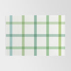 Retro Tonal Green Spring Check Pattern Rug Gallery Image 2