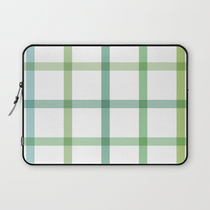 Retro Tonal Green Spring Check Pattern Laptop Sleeve Gallery Image 1