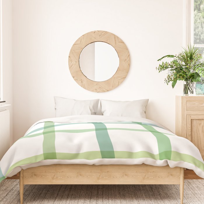 Retro Tonal Green Spring Check Pattern Duvet Cover Gallery Image 3