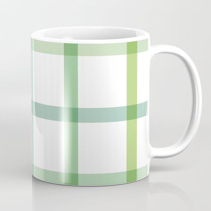 Retro Tonal Green Spring Check Pattern Coffee Mug Gallery Image 1