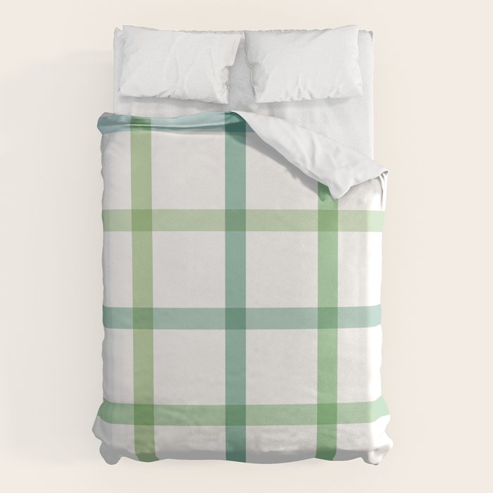 Retro Tonal Green Spring Check Pattern Duvet Cover Gallery Image 6