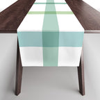 Retro Tonal Green Spring Check Pattern Table Runner Gallery Image 1