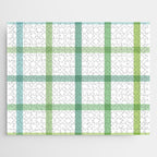 Retro Tonal Green Spring Check Pattern Jigsaw Puzzle Gallery Image 1