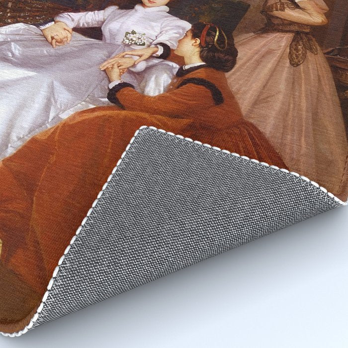 The Reluctant Bride | The Hesitant Fiancee still life female portrait painting by Auguste Toulmouche Rug Gallery Image 4
