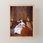 The Reluctant Bride | The Hesitant Fiancee still life female portrait painting by Auguste Toulmouche Mini Art Print Gallery Image 1
