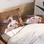 The Reluctant Bride | The Hesitant Fiancee still life female portrait painting by Auguste Toulmouche Pillow Sham Gallery Image 2