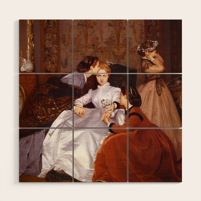 The Reluctant Bride | The Hesitant Fiancee still life female portrait painting by Auguste Toulmouche Wood Wall Art Gallery Image 1