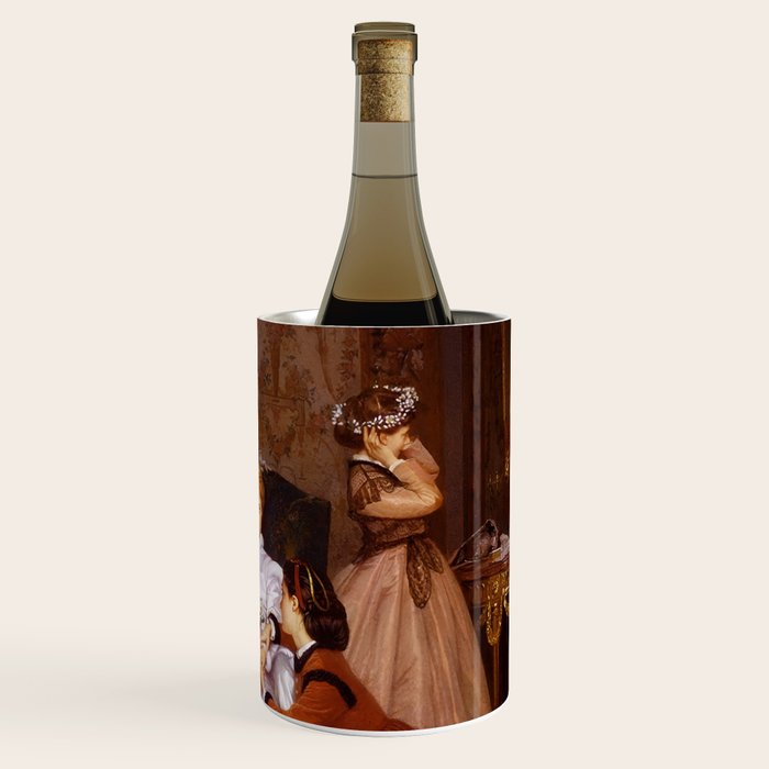 The Reluctant Bride | The Hesitant Fiancee still life female portrait painting by Auguste Toulmouche Wine Chiller Gallery Image 3