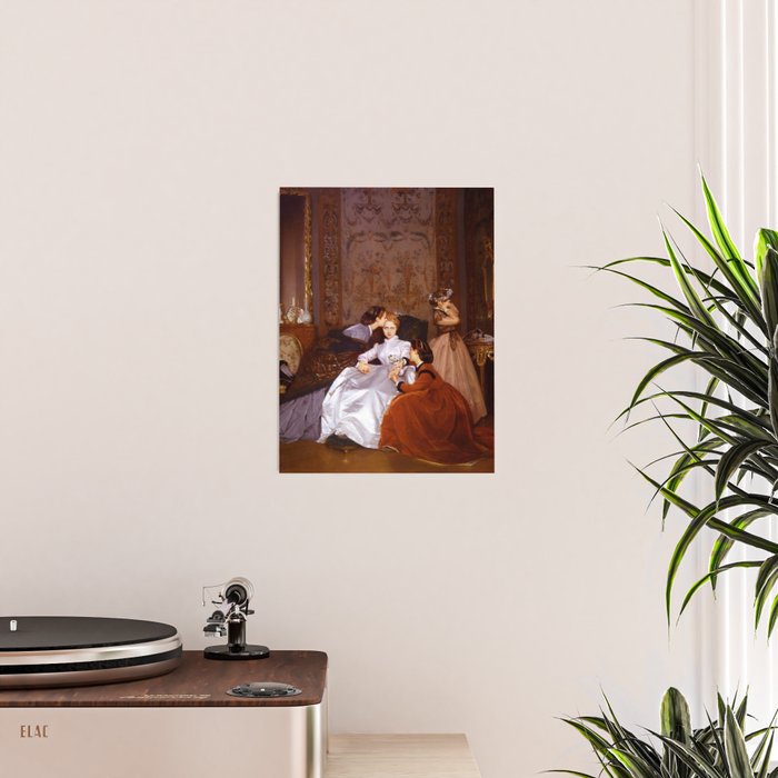 The Reluctant Bride | The Hesitant Fiancee still life female portrait painting by Auguste Toulmouche Poster Gallery Image 2