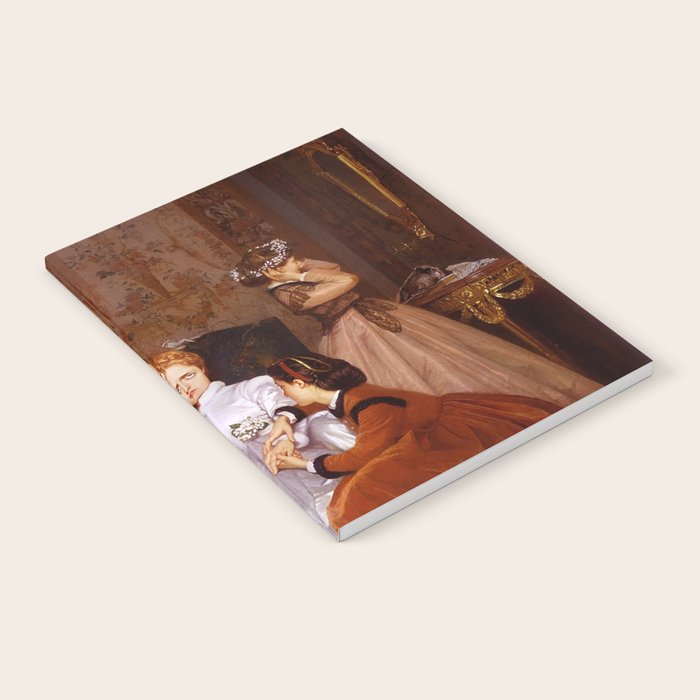 The Reluctant Bride | The Hesitant Fiancee still life female portrait painting by Auguste Toulmouche Notebook Gallery Image 2