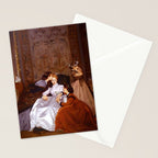 The Reluctant Bride | The Hesitant Fiancee still life female portrait painting by Auguste Toulmouche Stationery Card Gallery Image 2
