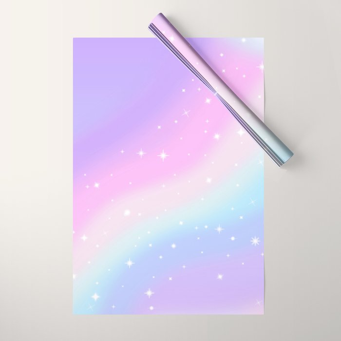 Kawaii Rainbow Magic Wrapping Paper Gallery Image 1