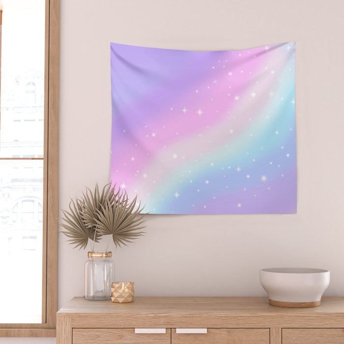 Kawaii Rainbow Magic Wall Tapestry Gallery Image 2