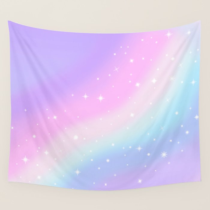 Kawaii Rainbow Magic Wall Tapestry Gallery Image 4