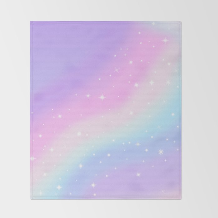 Kawaii Rainbow Magic Throw Blanket Gallery Image 2