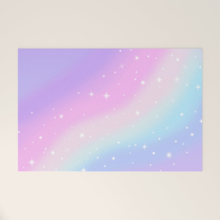 Kawaii Rainbow Magic Welcome Mat Gallery Image 1