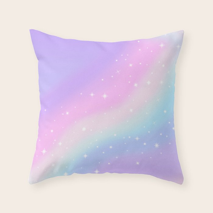 Kawaii Rainbow Magic Throw Pillow Gallery Image 6