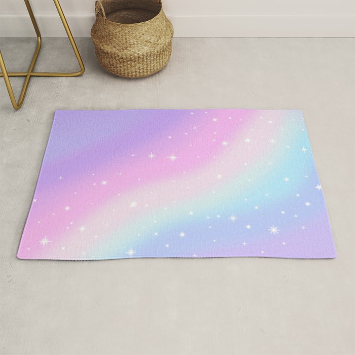Kawaii Rainbow Magic Rug Gallery Image 1