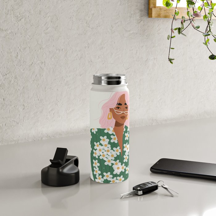 Strike a Pose Pink and Green Palette Water Bottle Gallery Image 4