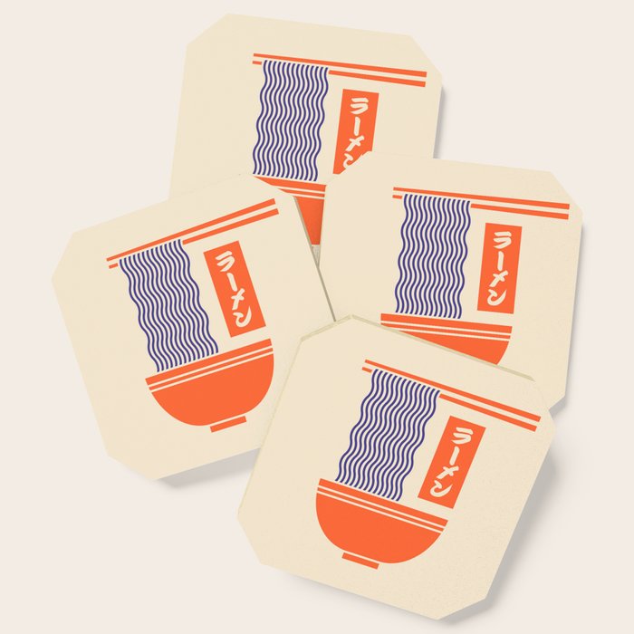 Ramen Minimal - Cream Coaster Gallery Image 1