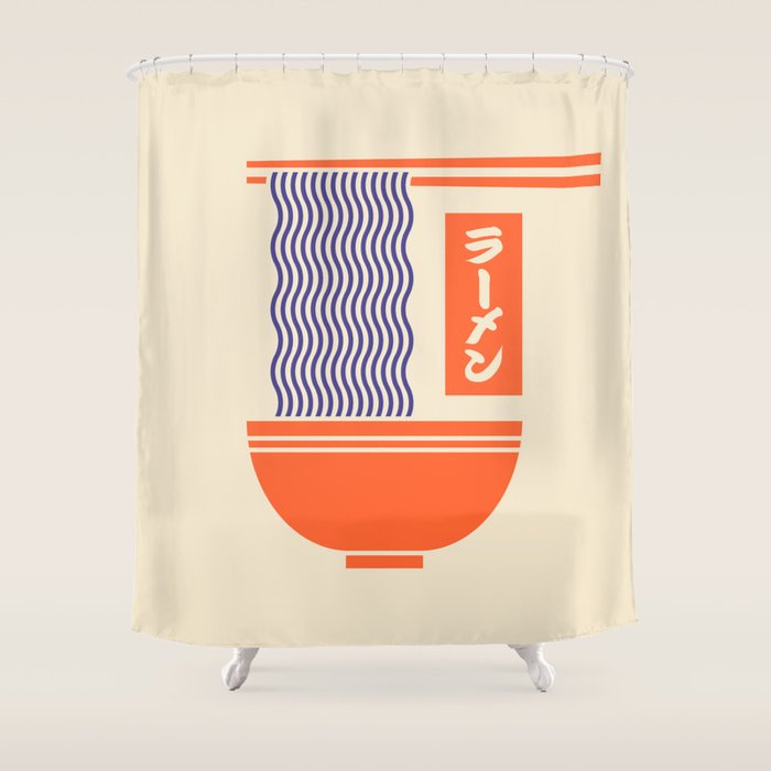 Ramen Minimal - Cream Shower Curtain Gallery Image 1