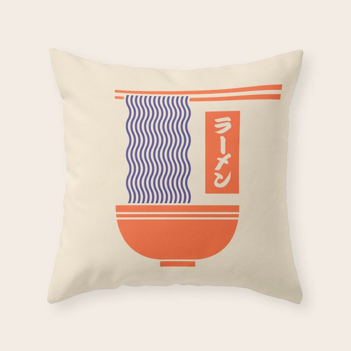 Ramen Minimal - Cream Throw Pillow Gallery Image 6