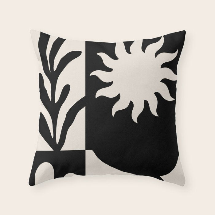 Black & white world Throw Pillow Gallery Image 1