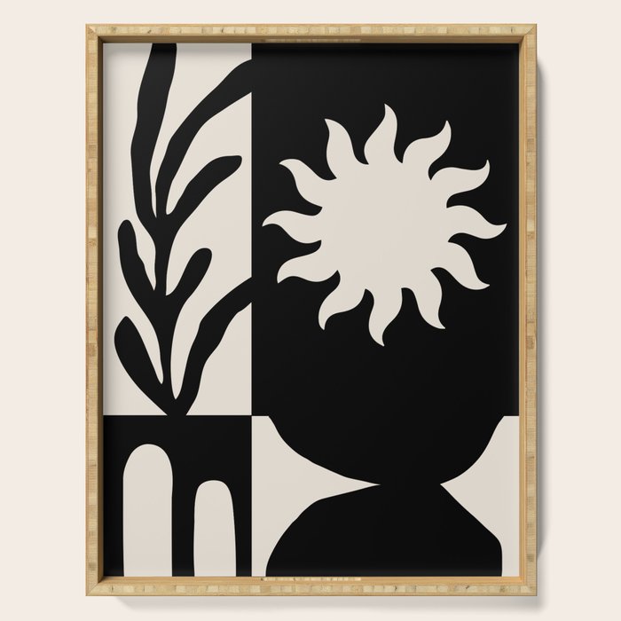 Black & white world Serving Tray Gallery Image 1