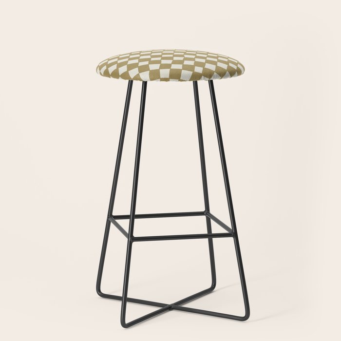 Diamond Pattern Abstract - Gold Beige Stool Gallery Image 1