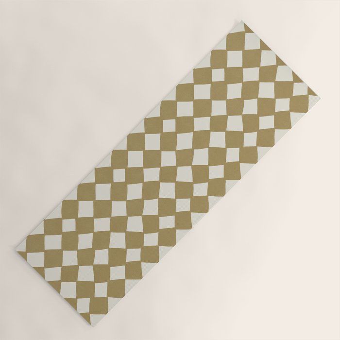 Diamond Pattern Abstract - Gold Beige Yoga Mat Gallery Image 1