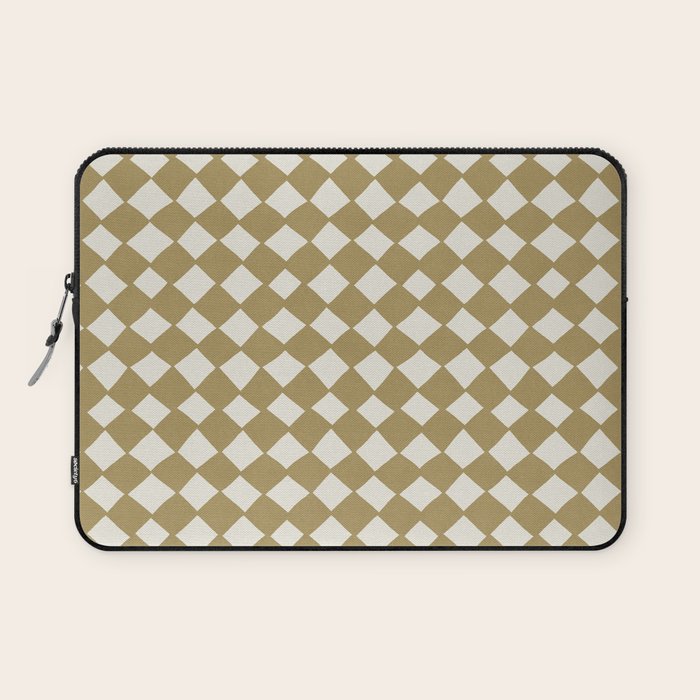 Diamond Pattern Abstract - Gold Beige Laptop Sleeve Gallery Image 1