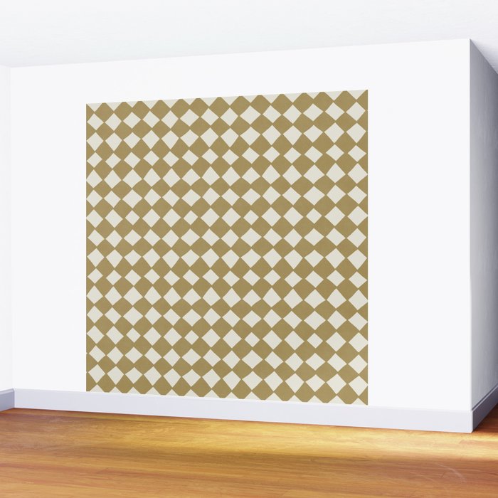 Diamond Pattern Abstract - Gold Beige Wall Mural Gallery Image 2