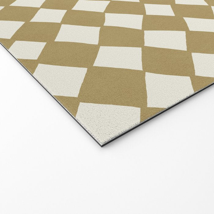 Diamond Pattern Abstract - Gold Beige Welcome Mat Gallery Image 2