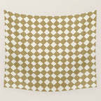 Diamond Pattern Abstract - Gold Beige Wall Tapestry Gallery Image 4