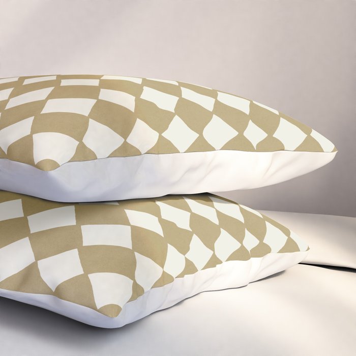 Diamond Pattern Abstract - Gold Beige Pillow Sham Gallery Image 3