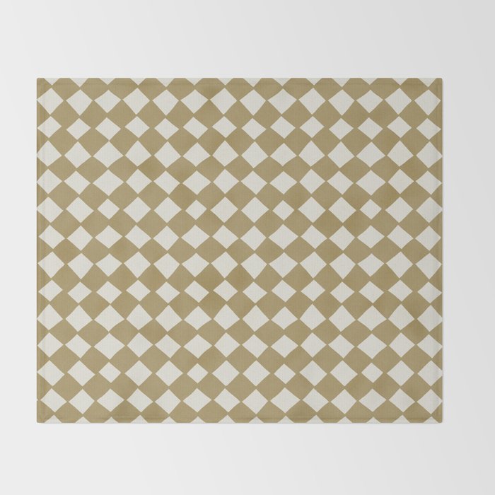 Diamond Pattern Abstract - Gold Beige Throw Blanket Gallery Image 2