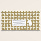 Diamond Pattern Abstract - Gold Beige Desk Mat Gallery Image 1
