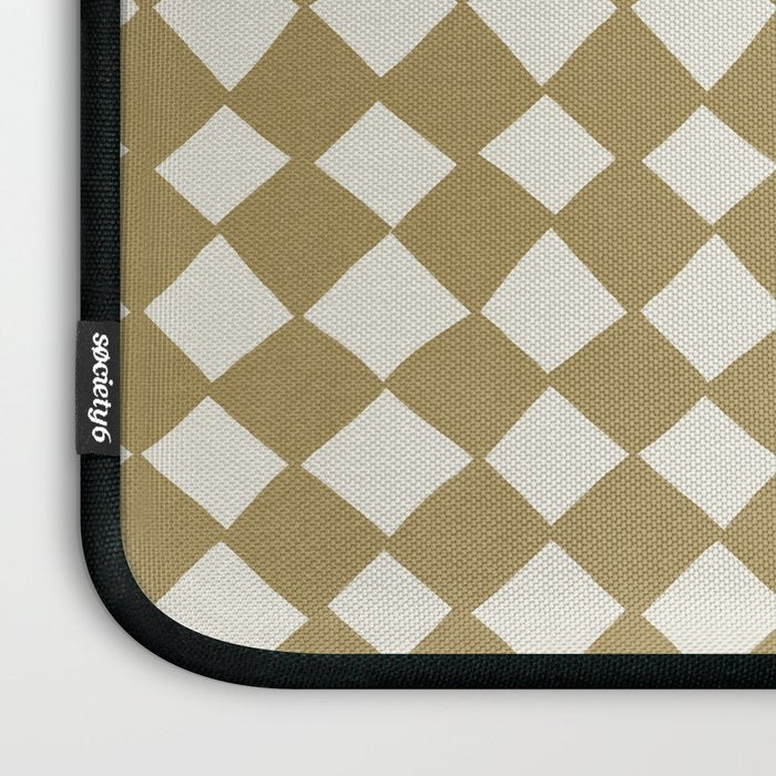 Diamond Pattern Abstract - Gold Beige Laptop Sleeve Gallery Image 3