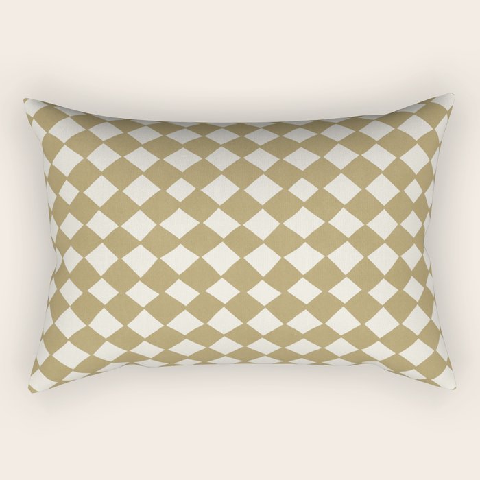 Diamond Pattern Abstract - Gold Beige Rectangular Pillow Gallery Image 1
