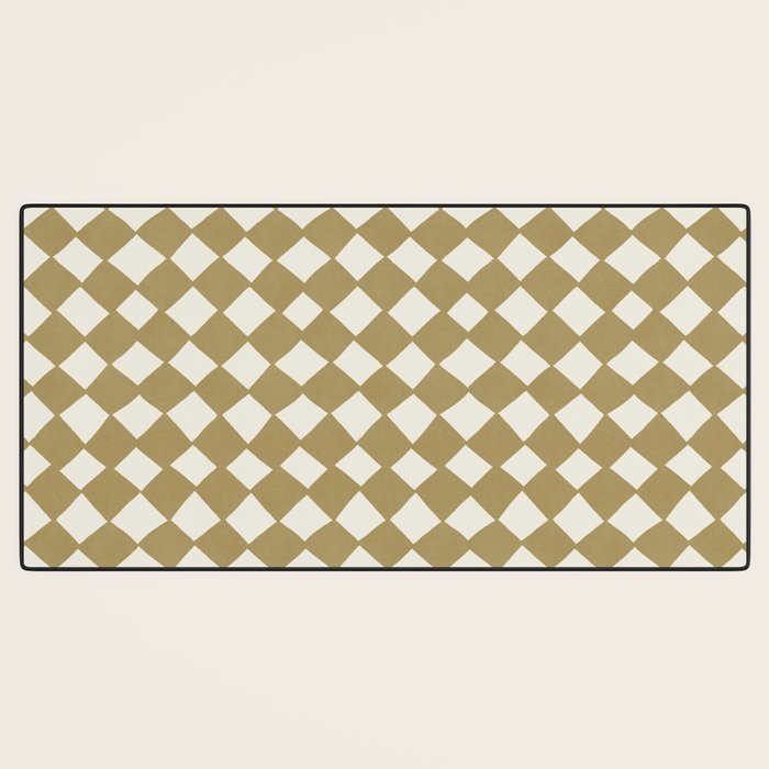 Diamond Pattern Abstract - Gold Beige Desk Mat Gallery Image 3