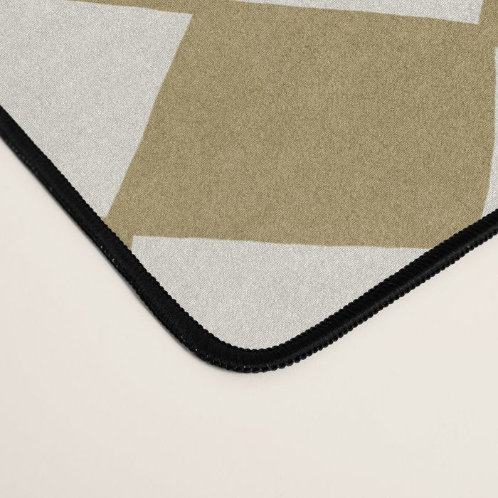 Diamond Pattern Abstract - Gold Beige Desk Mat Gallery Image 4