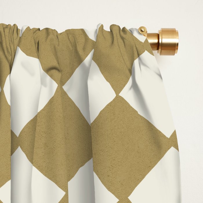 Diamond Pattern Abstract - Gold Beige Window Curtain Gallery Image 2