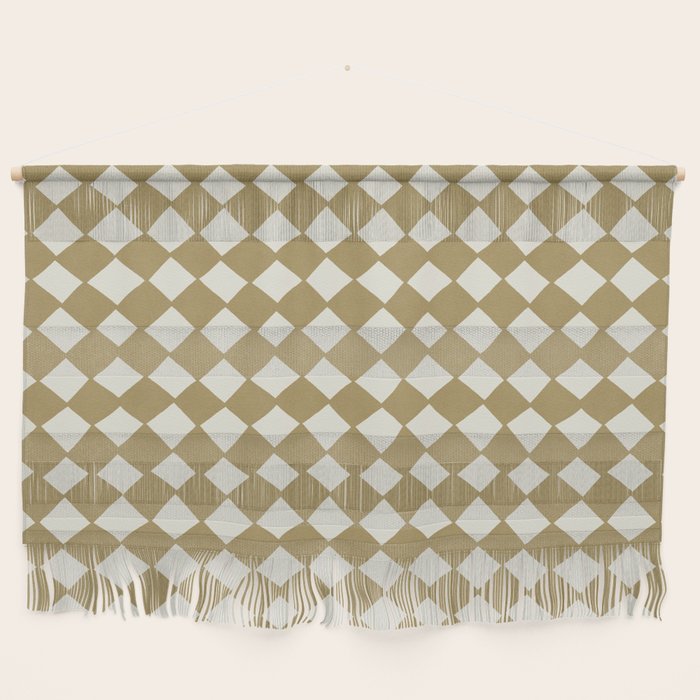 Diamond Pattern Abstract - Gold Beige Wall Hanging Gallery Image 1