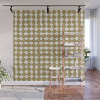 Diamond Pattern Abstract - Gold Beige Wall Mural Gallery Image 1