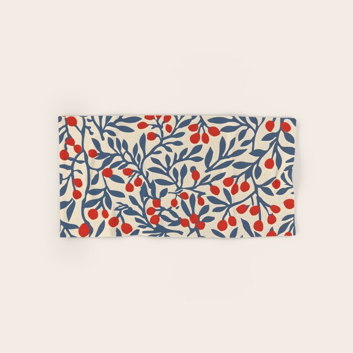 Winter Berries and Blue Bath Towel Gallery Image 1
